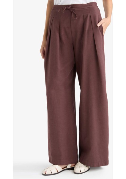 Wide Leg Keten Karışımlı Pantolon F7633AX25AU indirimleri