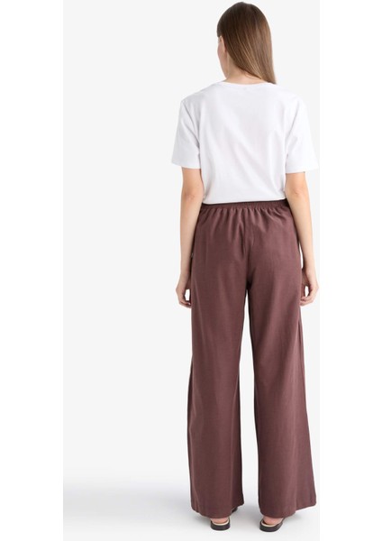 Wide Leg Keten Karışımlı Pantolon F7633AX25AU