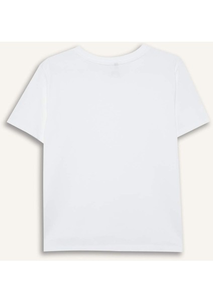 Regular Fit Bisiklet Yaka Basic Düz Premium Kısa Kollu Tişört A9428AX25AU