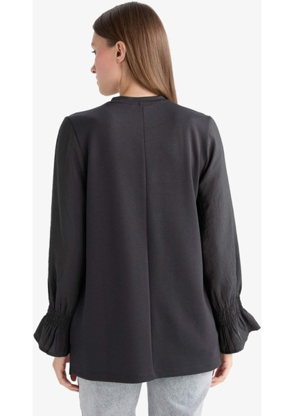 Regular Fit Bisiklet Yaka Uzun Kollu Tunik F6165AX25AU