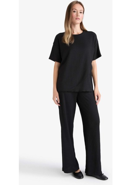 Straight Fit Düz Paça Bürümcük Pantolon C0200AX25AU fırsatları