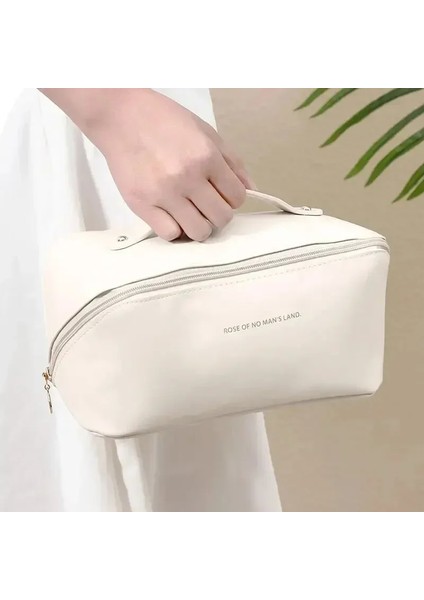 Taşınabilir Pu Saklama Kozmetik Çantası Büyük Kapasiteli Basit Yastık Çanta Bayanlar Seyahat Su Geçirmez Tuvalet Çantası (Yurt Dışından) modelleri