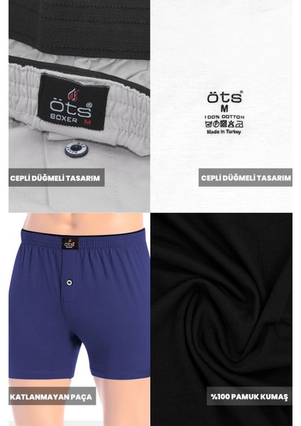 Premium 5'li Erkek Boxer Düğmeli, Süprem - Hediye Kutulu, %100 Pamuk, Ultra Yumuşak Kumaş, Rahat Kalıp, Etiketsiz ve Kaliteli İç Giyim fırsatları