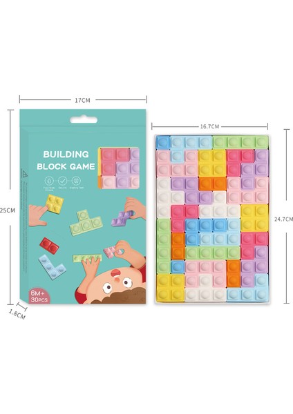 Çocuk Silikon Yapı Taşları Tetris (Yurt Dışından)