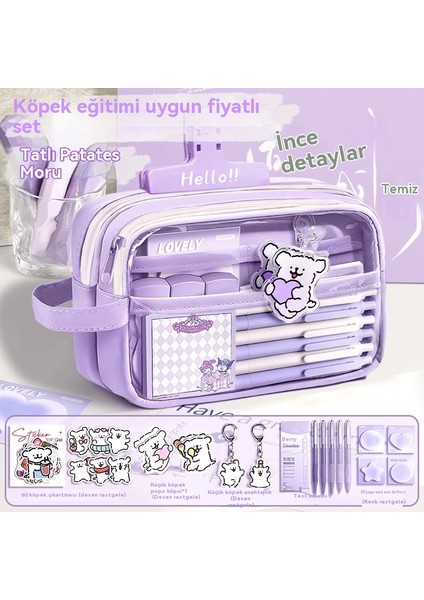 Yeni Büyük Kapasiteli Şeffaf Basit Kırtasiye Çanta Seti (Yurt Dışından) fiyatları