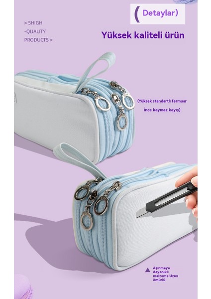 Taşınabilir Büyük Kapasiteli Üç Katmanlı Kırtasiye Kutusu Kalem Çantası (Yurt Dışından) indirimleri