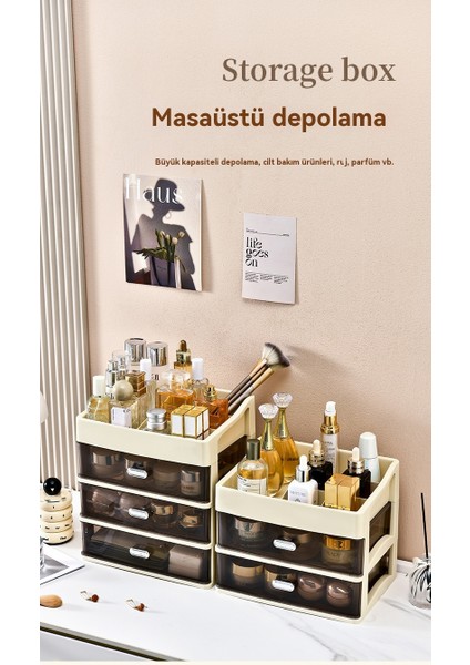 Kozmetik Saklama Kutusu - Çok Katmanlı Cilt Bakım Ürünü Masa Çekmecesi Rafları (Yurt Dışından) fiyatları