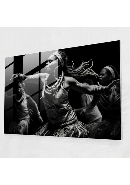 Yerli Aborjin Dans Cam Tablosu - Aborjin Cam Sanatı Büyüleyici Parça Yerli Dans