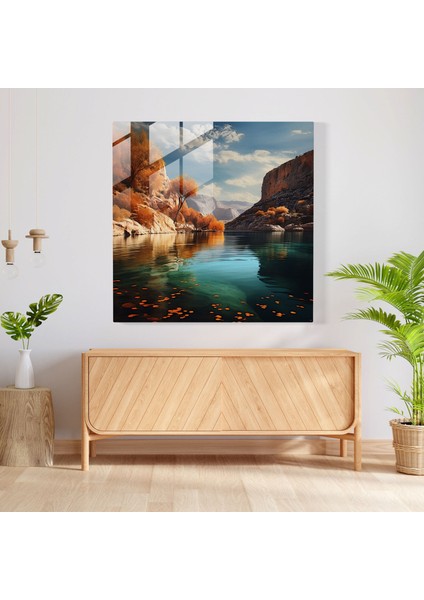 Anadolu Gerçekçi Cam Tablo - Duvar Dekorasyonu Modern Sanat Manzaralar modelleri