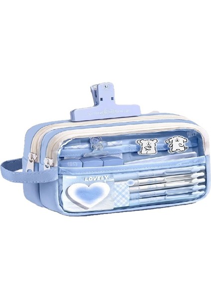 Yeni Büyük Kapasiteli Şeffaf Basit Kırtasiye Çanta Seti (Yurt Dışından)