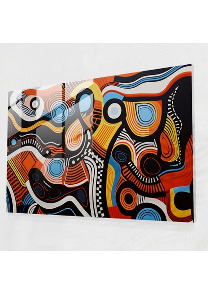 Aborijin Cam Tablosu: Cesur Rüya Zamanı Hikayesi - Aborijinal Cam Duvar Sanatı Rüya Zamanı Hikayesi Çağdaş Sanat Eseri