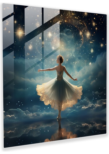 Balerin Masalsı Cam Tablo - Balerin Cam Duvar Sanatı Modern Sanat