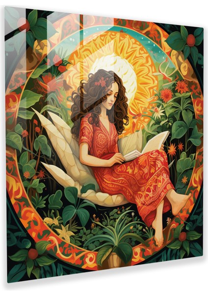 Bohem Tarzı Hamak Cam Tablo - Bohem Tarzı Cam Duvar Sanatı Bohem Tarzı Hamak Ev Dekorasyonu