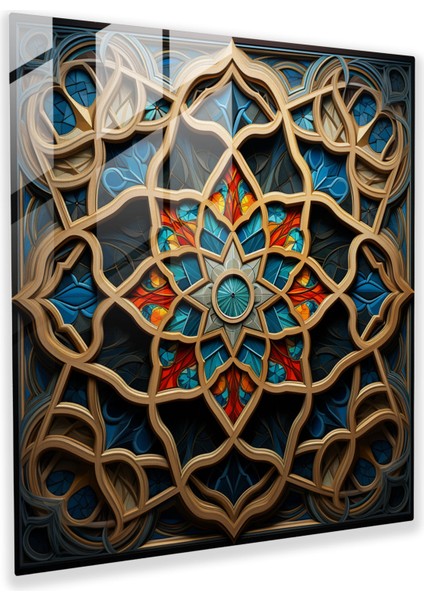 Kutsal Kur'an Cam Tablo - Islamî Geometrik Desenler - Kutsal Kur'an Modern Sanat Ev Dekorasyonu Duvar Dekorasyonu