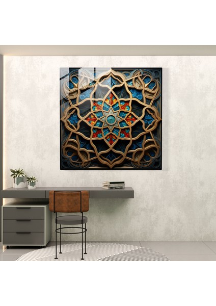 Kutsal Kur'an Cam Tablo - Islamî Geometrik Desenler - Kutsal Kur'an Modern Sanat Ev Dekorasyonu Duvar Dekorasyonu fiyatları