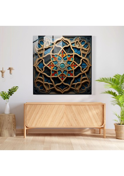 Kutsal Kur'an Cam Tablo - Islamî Geometrik Desenler - Kutsal Kur'an Modern Sanat Ev Dekorasyonu Duvar Dekorasyonu modelleri