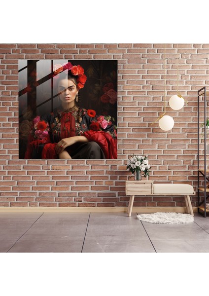Frida Kahlo Cam Tablo - Frida Kahlo Frida Kahlo'nun Yoğun Bakışı Cam Sanatı Cam Tablo fiyatları