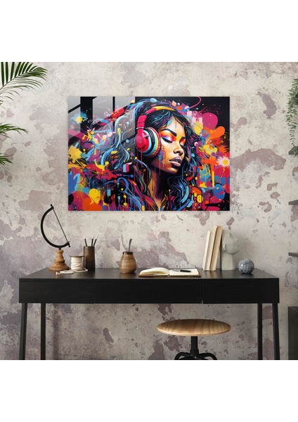Müzik Ruhu Graffiti Cam Duvar Sanatı - Modern Sanat Ritim modelleri