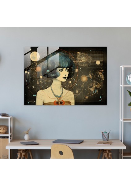 Burç Tabloları Duvar Dekorasyonu - Karışık Medya Kolajı Güncel Soyut Unsurlar Vintage Burç Illüstrasyonları modelleri