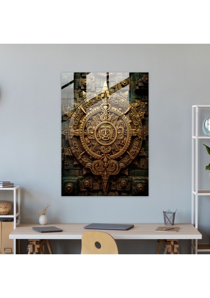 Maya Takvimi Cam Duvar Sanatı - Maya Ev Dekorasyonu Modern Sanat Cam Duvar Sanatı fiyatları