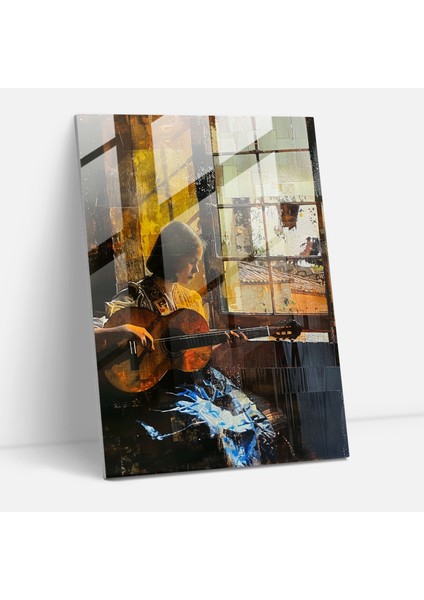 Johannes Vermeer Modern Sanat - Gitar Çalan Kadın - Kanvas Tablo