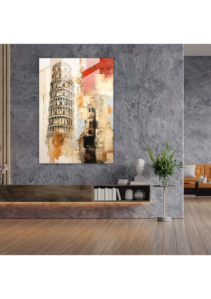 Pisa'nın Eğik Kulesi Modern Cam Tablo - Ev Dekorasyonu Cam Sanatı modelleri