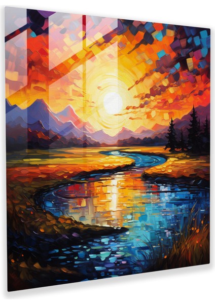 Şafak Keyfi Cam Tablo - Şafak Cam Duvar Sanatı Canlı Renkler Cam Tablo