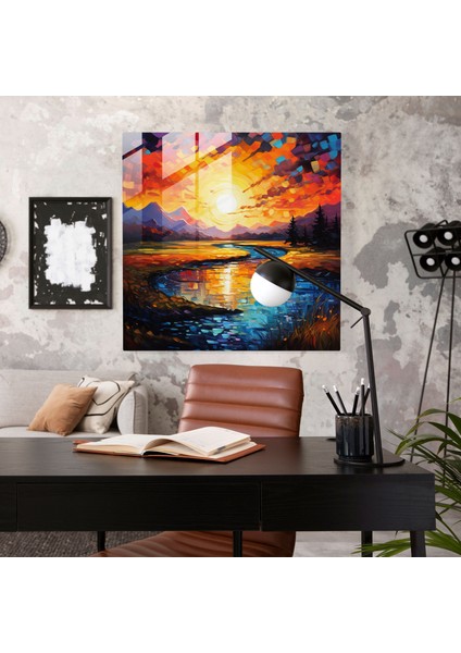 Şafak Keyfi Cam Tablo - Şafak Cam Duvar Sanatı Canlı Renkler Cam Tablo fiyatları