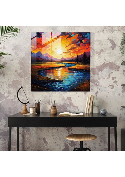 Şafak Keyfi Cam Tablo - Şafak Cam Duvar Sanatı Canlı Renkler Cam Tablo modelleri