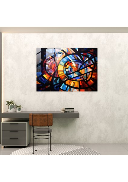 Cami Desenli Geometrik Cam Tablo Sanatı modelleri