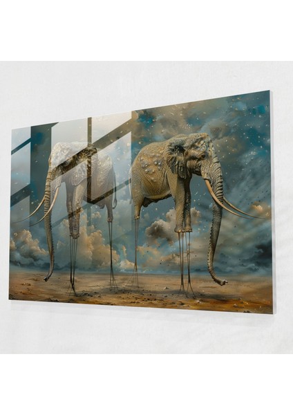 Rüya Gibi Fil Cam Tablo Sanatı - Salvador Dali Cam Tablo Rüya Gibi Duvar Dekorasyonu