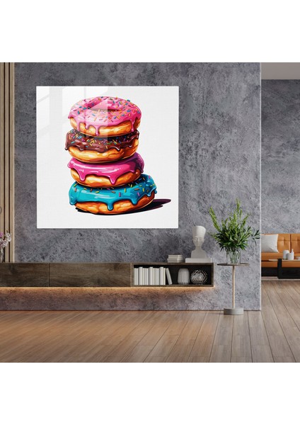 Pop Art Donutlar Cam Tablo - Ev Dekorasyonu ve Modern Sanat Için Still Life Pop Art Cam Tablo fiyatları