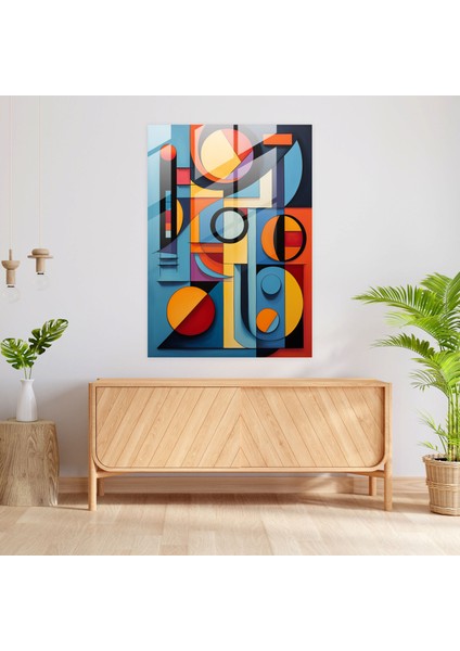 Oyun Kartları Cam Tablo - Oyun Kartları Cam Tablo Soyut Geometrik Şekiller Cam Sanatı fiyatları