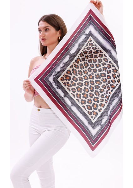 Safari Leopar Model Fular Bandana Şal Estascarf 70X70 cm fiyatları