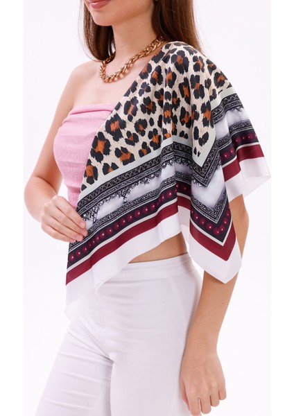 Safari Leopar Model Fular Bandana Şal Estascarf 70X70 cm modelleri
