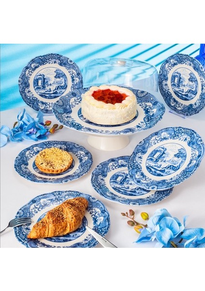 Vintage Blue 8 Parça Sunum Seti