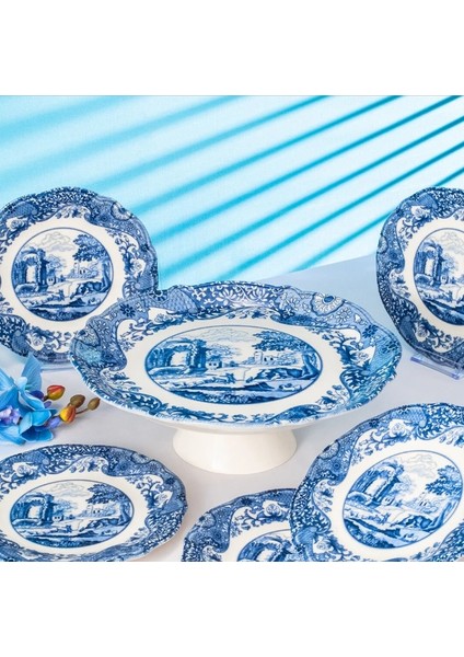 Vintage Blue 8 Parça Sunum Seti