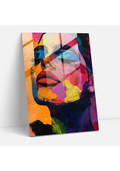 Andy Warhol Cam Tablo Soyut Portre - Ev Dekorasyonu Andy Warhol Soyut Portre Cam Tablo