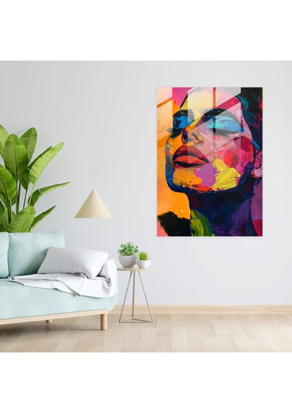 Andy Warhol Cam Tablo Soyut Portre - Ev Dekorasyonu Andy Warhol Soyut Portre Cam Tablo modelleri