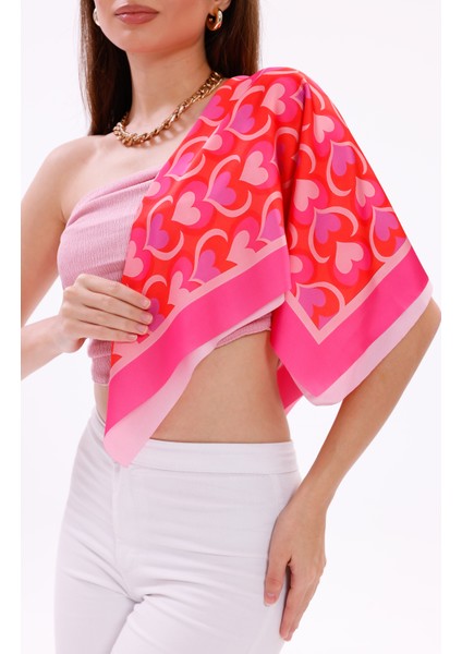 Aşk Kalpleri Model Fular Bandana Şal Estascarf 70X70 cm modelleri