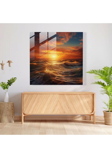Parıldayan Günbatımı Cam Tablo - Parıltı Büyüleyici Cam Duvar Sanatı modelleri