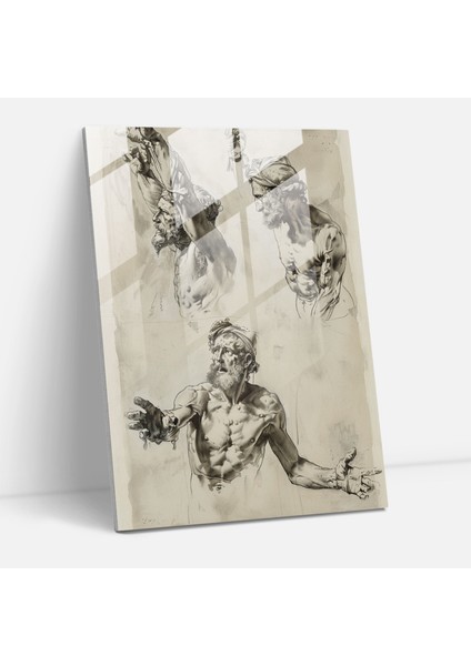 Gestural Poses Cam Tablo - Maniyerizm Cam Sanat