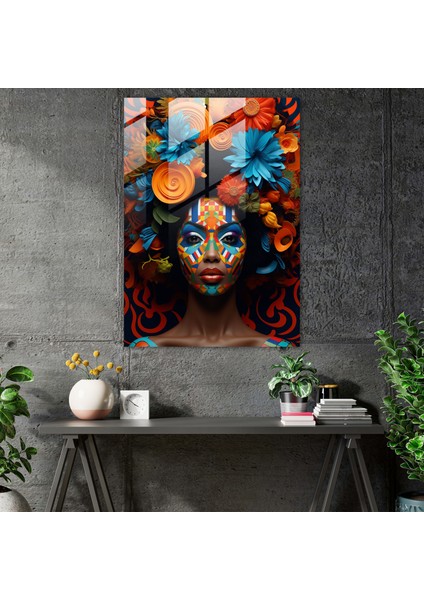 Soyut Afro Cam Tablo - Afro Canlı Renkler Cam Tablo Soyut fiyatları