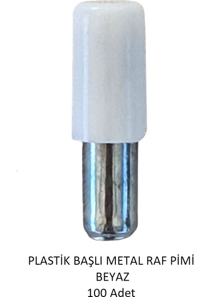 Plastik Metal Başlı Raf Pimi beyaz 100 adet fiyatları