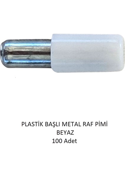Plastik Metal Başlı Raf Pimi beyaz 100 adet modelleri