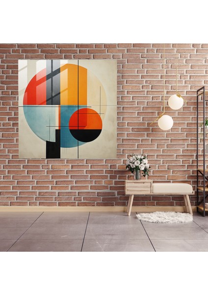Hermes Geometrik Cam Tablo - Geometrik Soyutlama Duvar Dekorasyonu Cam Sanatı modelleri