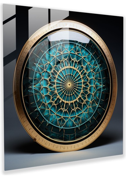 Kutsal Kuran Cam Tablo - Geometrik Sanat - Kutsal Kuran Ruhaniyet Çağdaş Tasarım Cam Sanatı