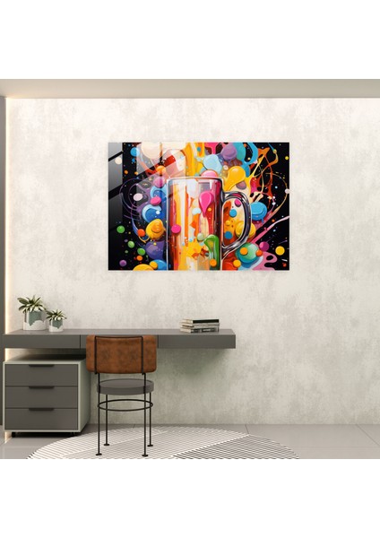 Bira Bardağı Baskısı - Bira Cam Sanatı Modern Sanat Cam Baskı modelleri