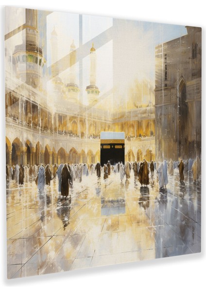 Kaabe Cam Tablo Sanatı - Izlenimci Baskı - Ev Dekorasyonu Duvar Dekorasyonu