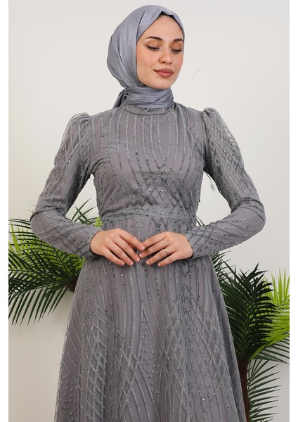 Ezna Simli Abiye Koyu Gri indirimleri